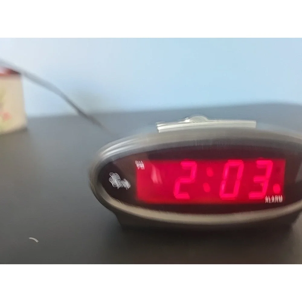 Equity Digital Alarm Clock Model 30227 30228 Electric Battery Backup Black